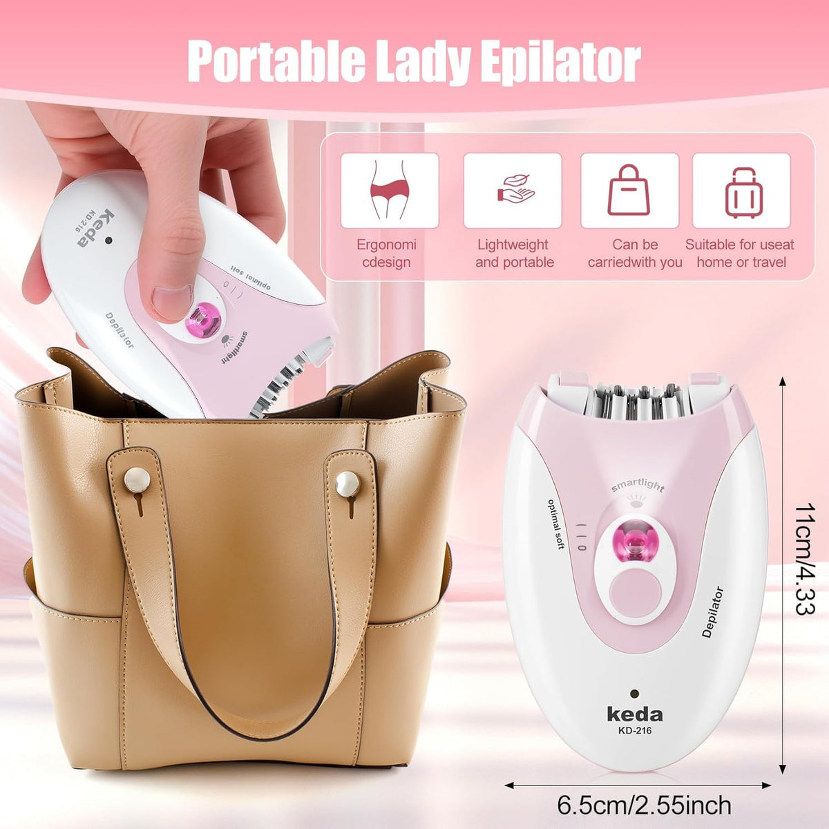 Rechargeable Epilator with LED Light A86714