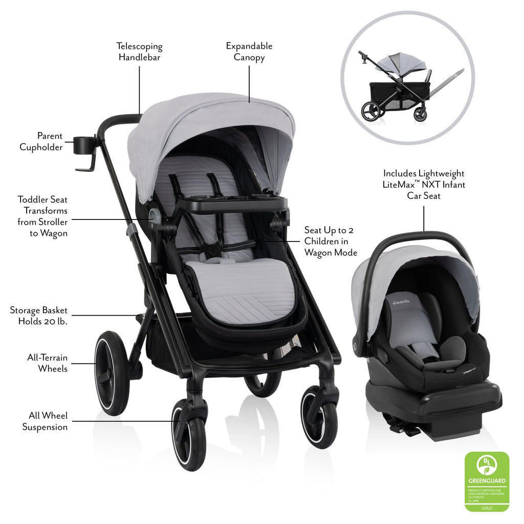 Stroller to Wagon Travel System with Car Seat D166