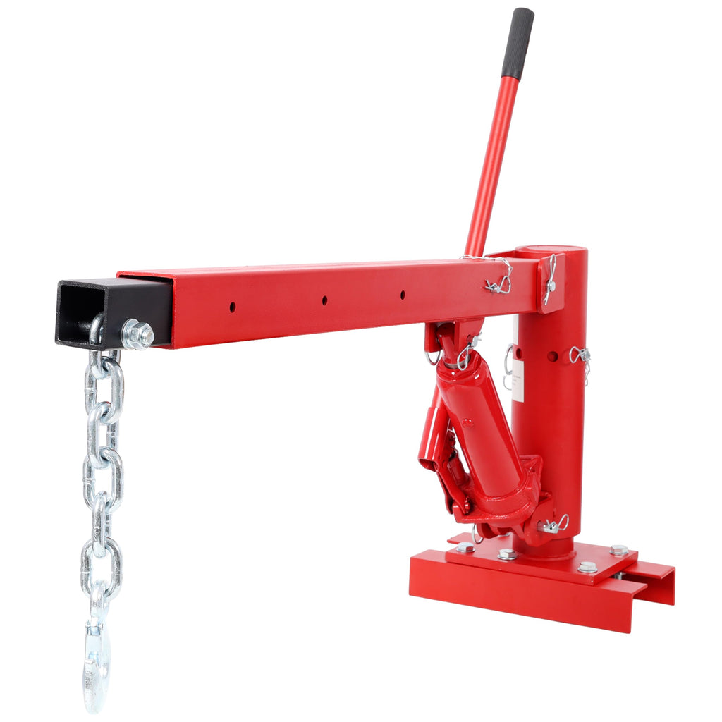 Hydraulic Pickup Truck Crane, 1000 lbs Capacity, 360° Swivel, Red B756
