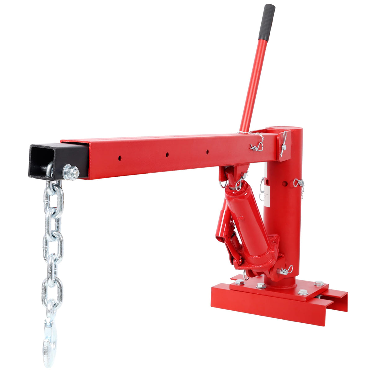 Hydraulic Pickup Truck Crane, 1000 lbs Capacity, 360° Swivel, Red B756