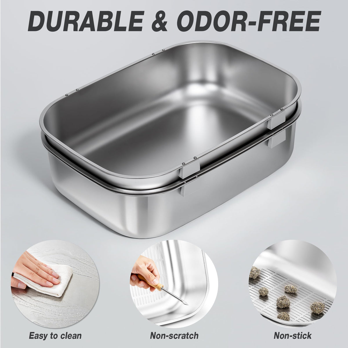 Stainless Steel Sifting Cat Litter Box P196