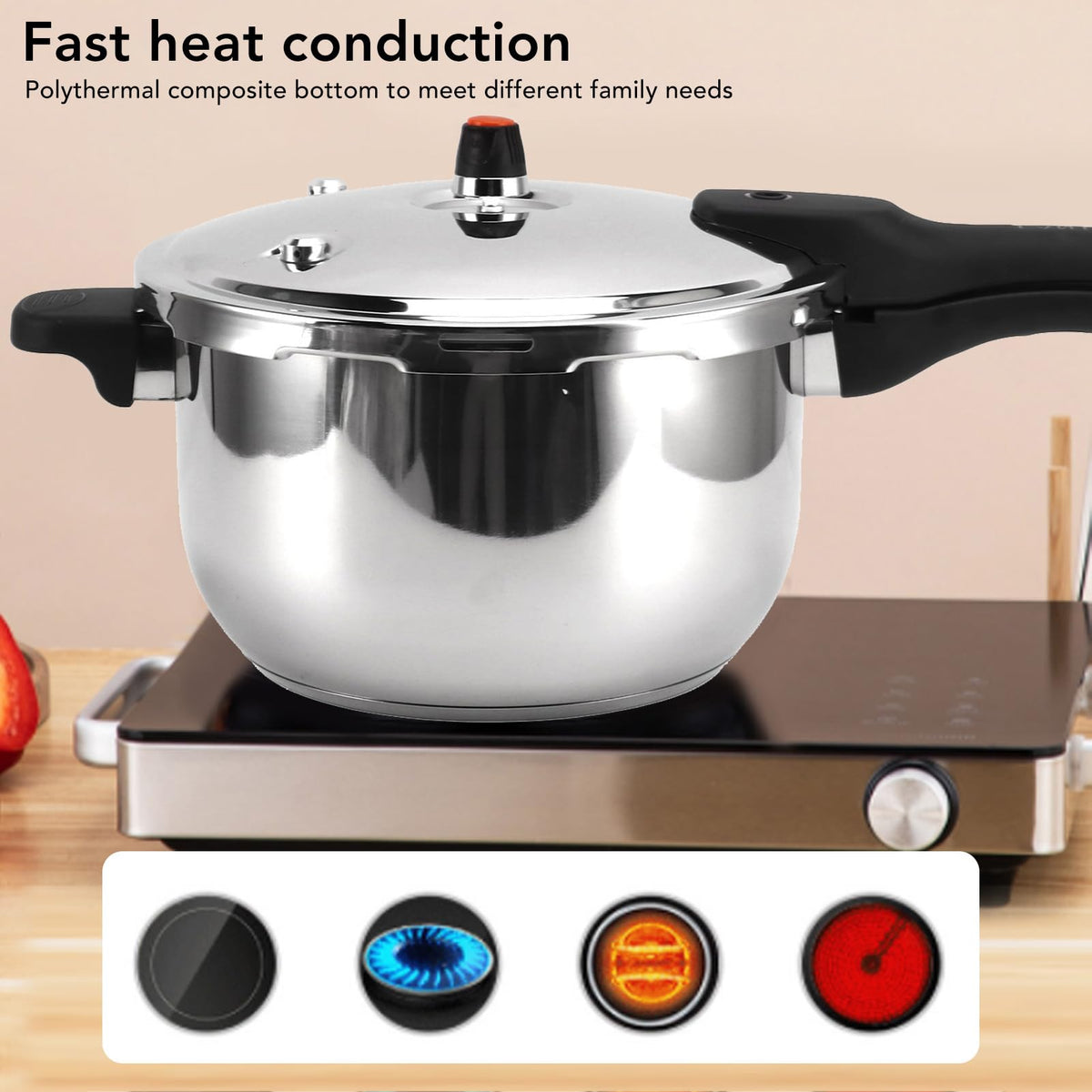 Stainless Steel Induction Pressure Canner 3L Q60619