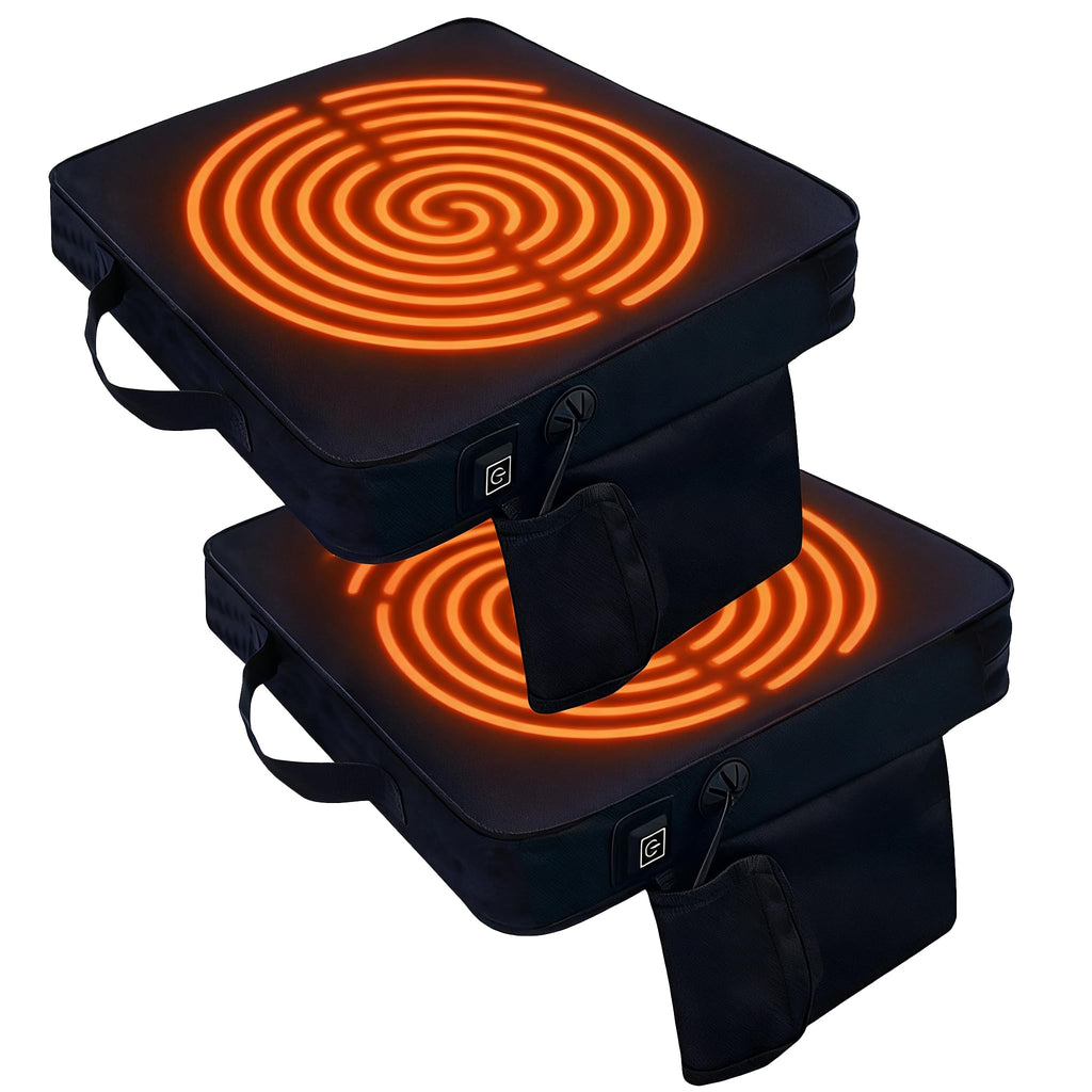 Black 2 Pack Heated Stadium Seat Cushions G976294