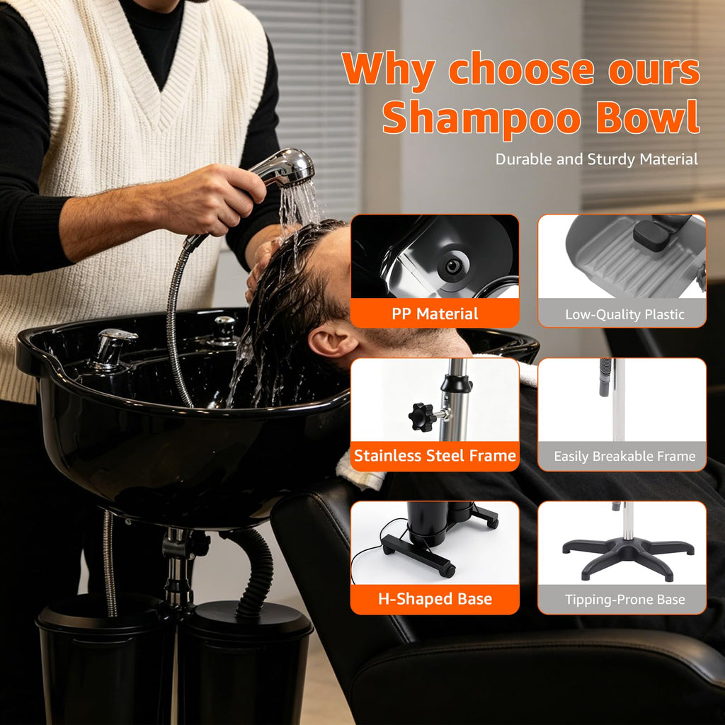 Portable Shampoo Bowl with Electric Pump F887369