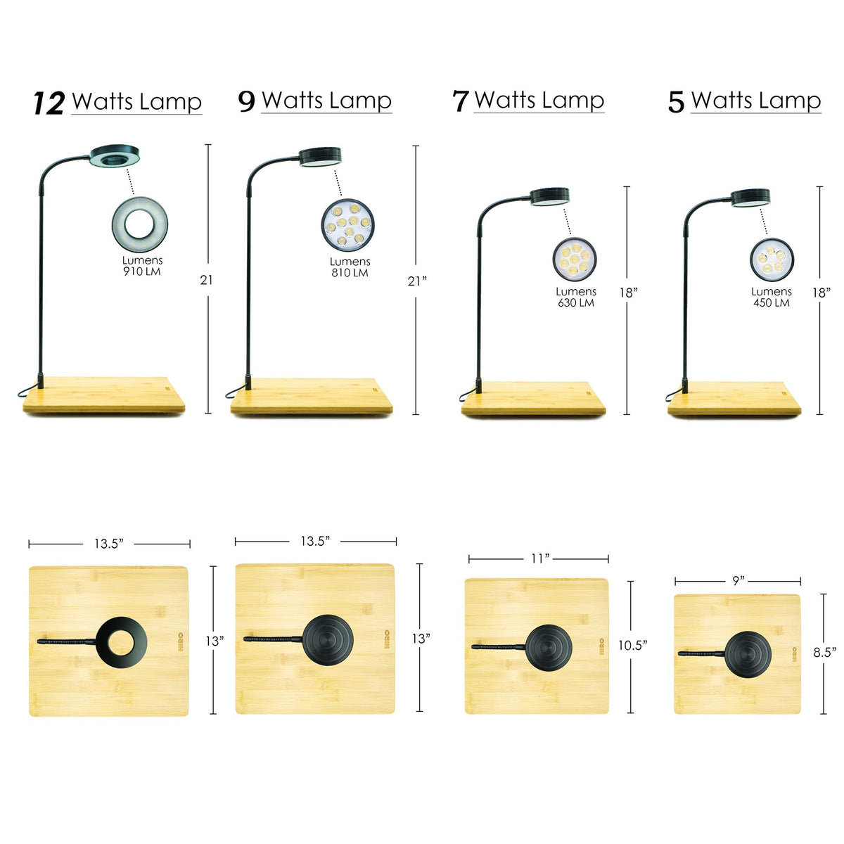 Full Spectrum LED Light with Bamboo Board 5W R431