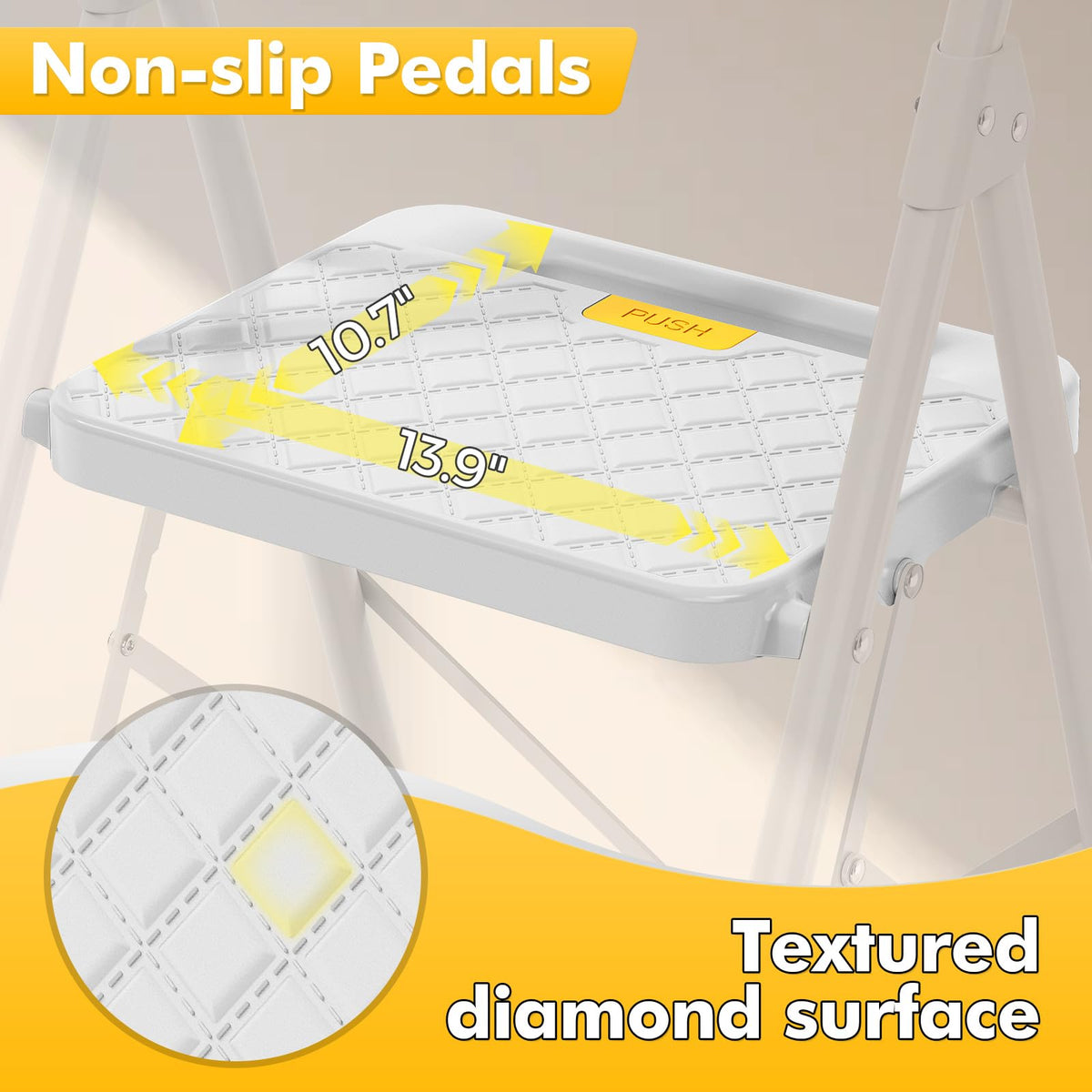 2 Step Folding Steel Ladder with Handrails W5707