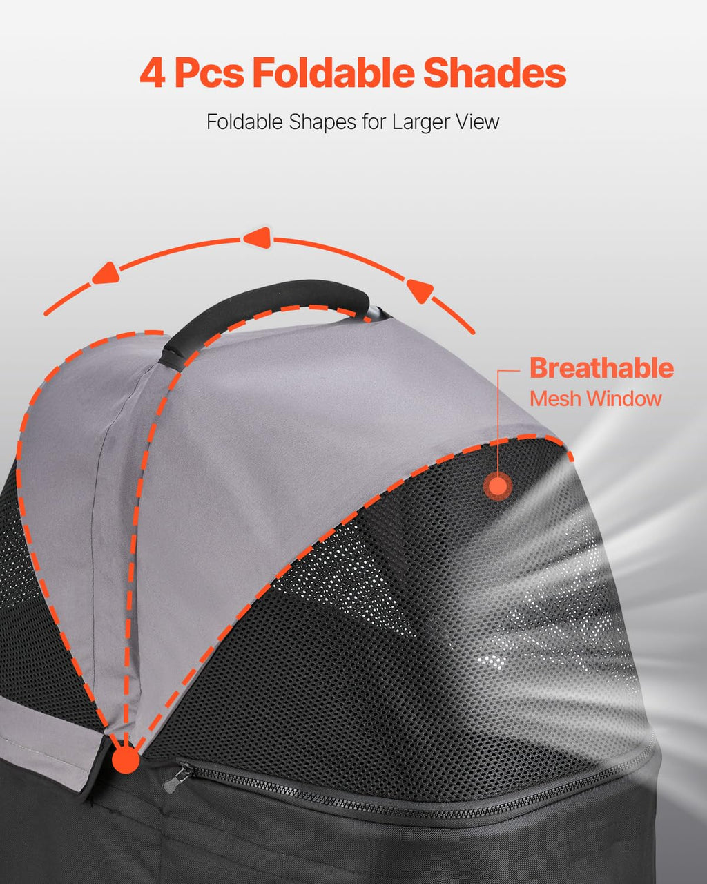 Foldable 4 Wheels Pet Stroller with Detachable Carrier K17301