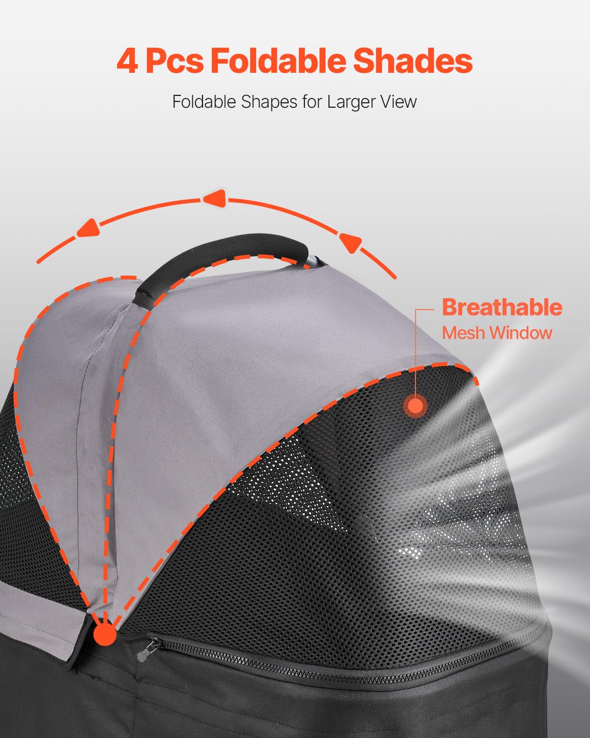 Foldable 4 Wheels Pet Stroller with Detachable Carrier K17301