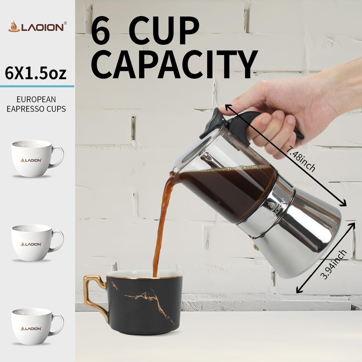 Stovetop Espresso Maker 6 Cup Moka Pot M3970