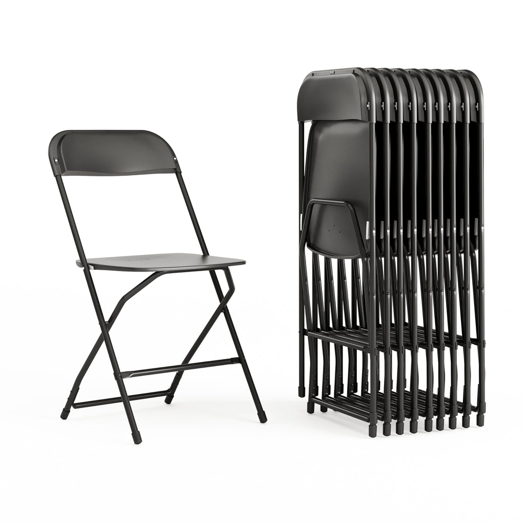 Black Plastic Folding Event Chair 10-Pack B57990