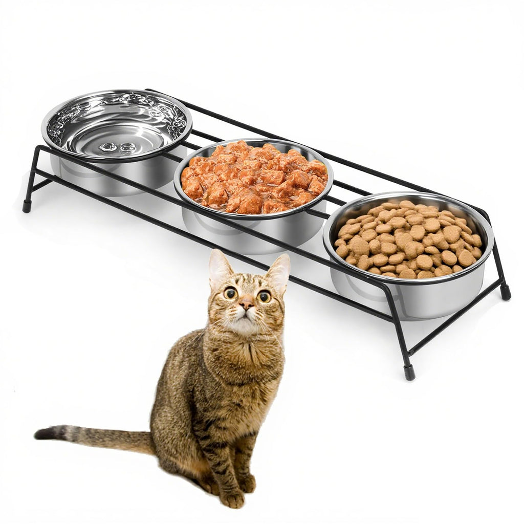 Raised Cat Bowls 3 Stainless Steel U392384