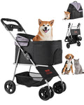 Foldable 4 Wheels Pet Stroller with Detachable Carrier K17301