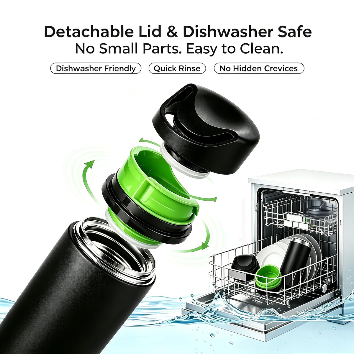 16 oz Insulated Stainless Steel Travel Coffee Mug with Lid L9031