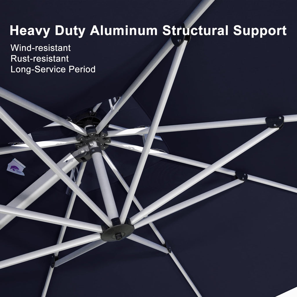 10 FT Navy Blue Cantilever Patio Umbrella T628