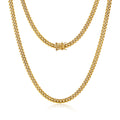 4mm 6mm Gold Plated Stainless Steel Cuban Link Chain Necklace Bracelet K148