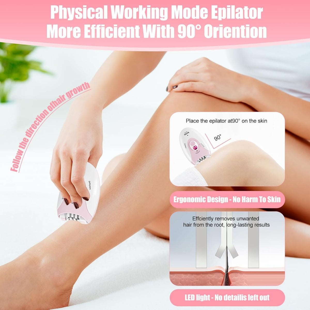 Rechargeable Epilator with LED Light A86714