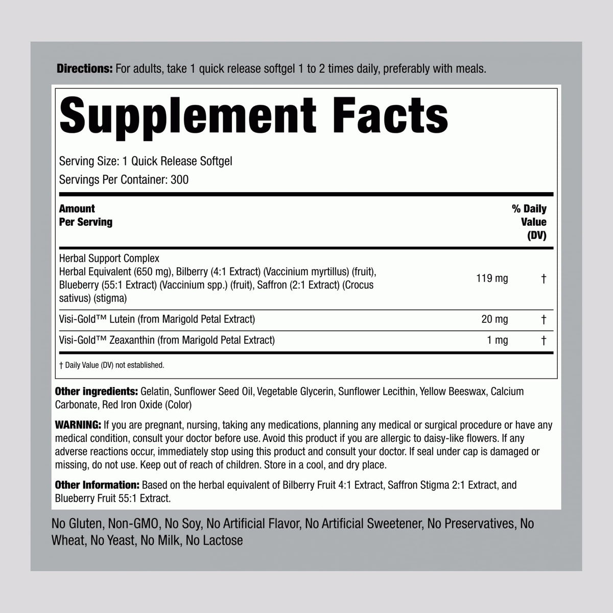 Eye Health Complex 300 Softgels D13314