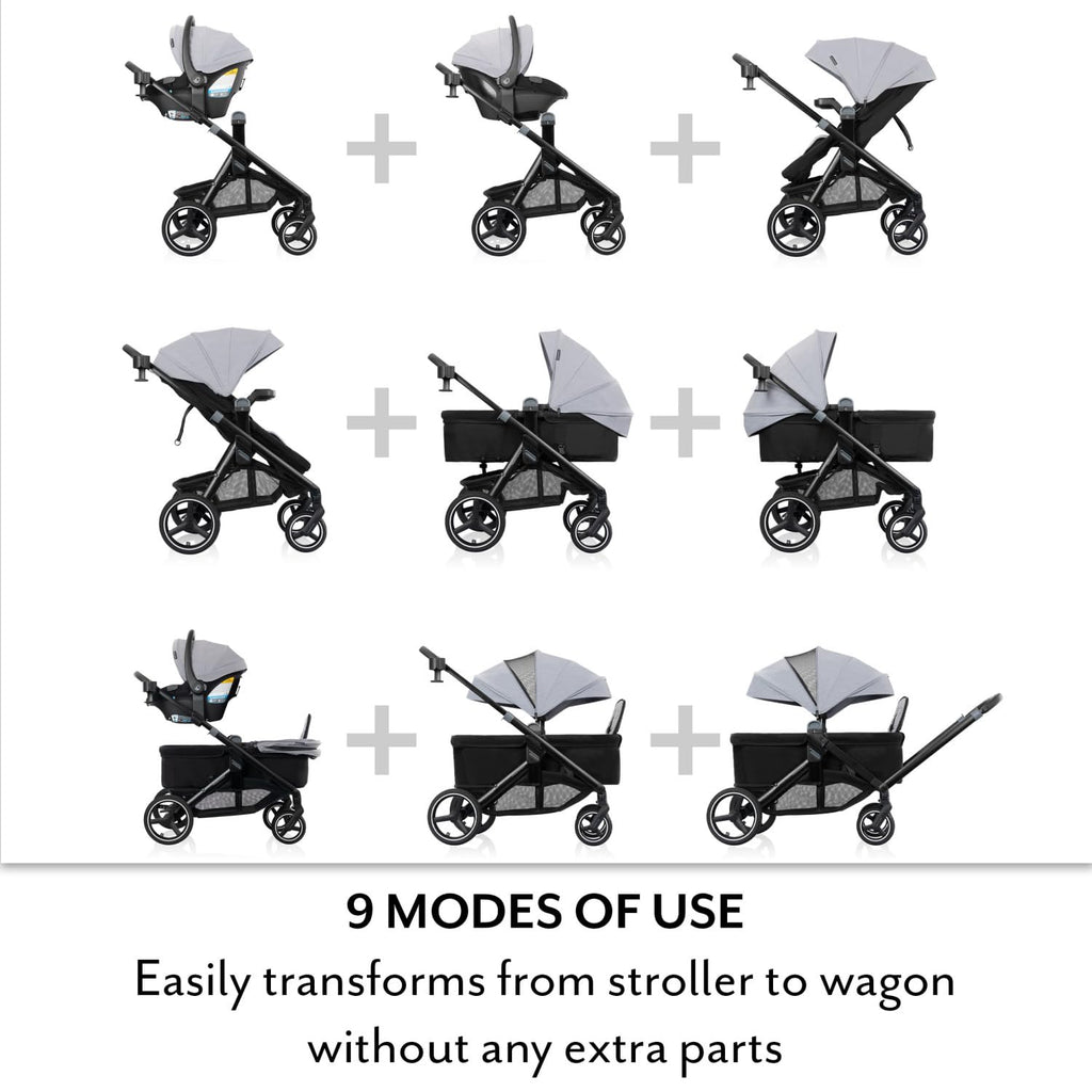 Stroller to Wagon Travel System with Car Seat D166