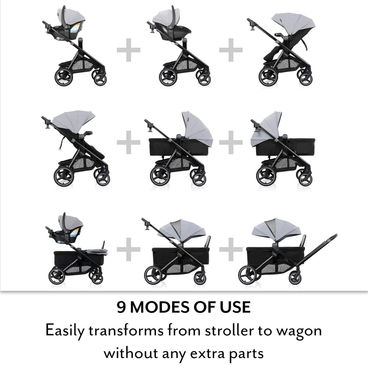 Stroller to Wagon Travel System with Car Seat D166