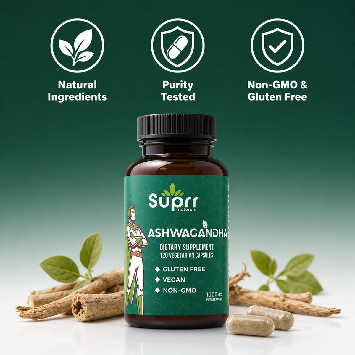 Ashwagandha 1000mg Supplement 120 Capsules P152
