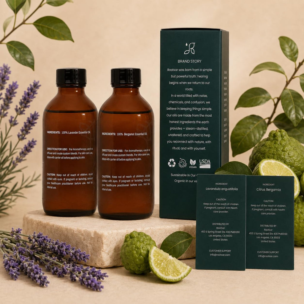100% Pure Essential Oil Set Lavender & Bergamot 4 fl oz W971851