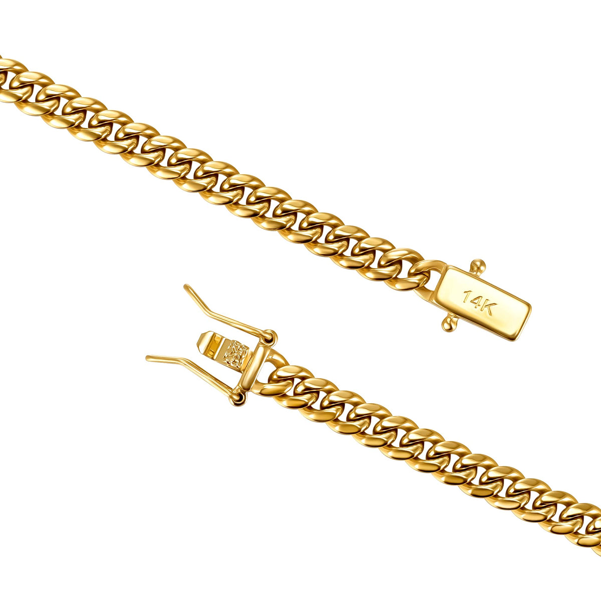 4mm 6mm Gold Plated Stainless Steel Cuban Link Chain Necklace Bracelet K148