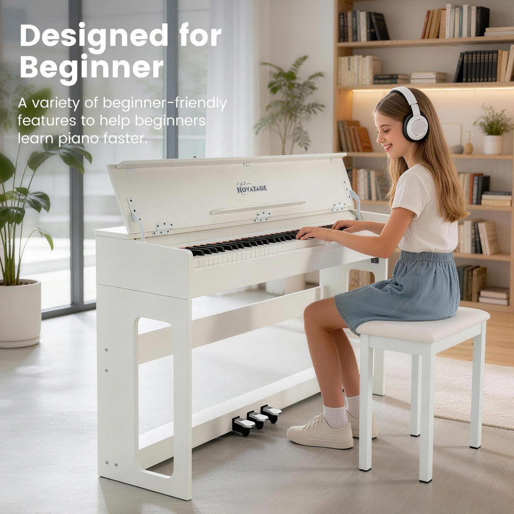 88-Key Weighted Hammer Action Piano Keyboard with Bench R36416