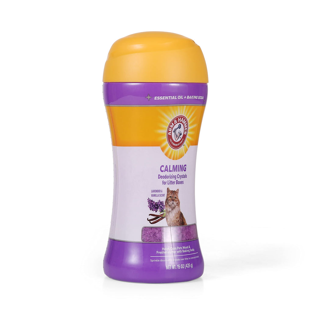 Cat Litter Deodorizing Crystals with Baking Soda, Lavender and Vanilla Scent, 15 Oz - 2 Pack D43213