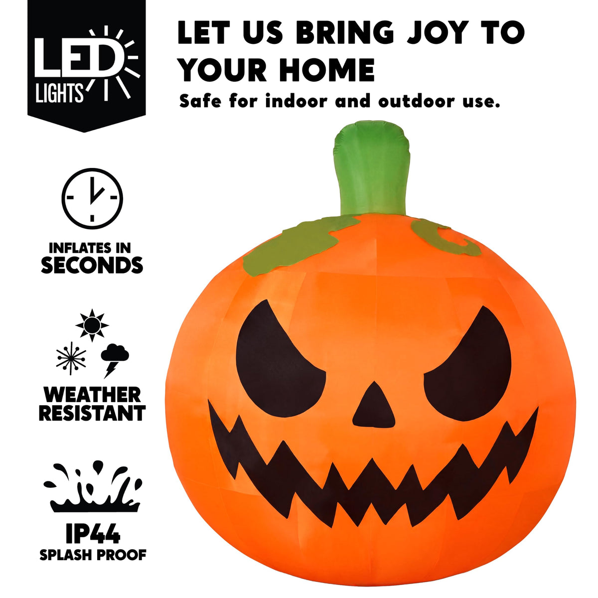 10FT Tall Inflatable Pumpkin with Built-in LED Lights I750