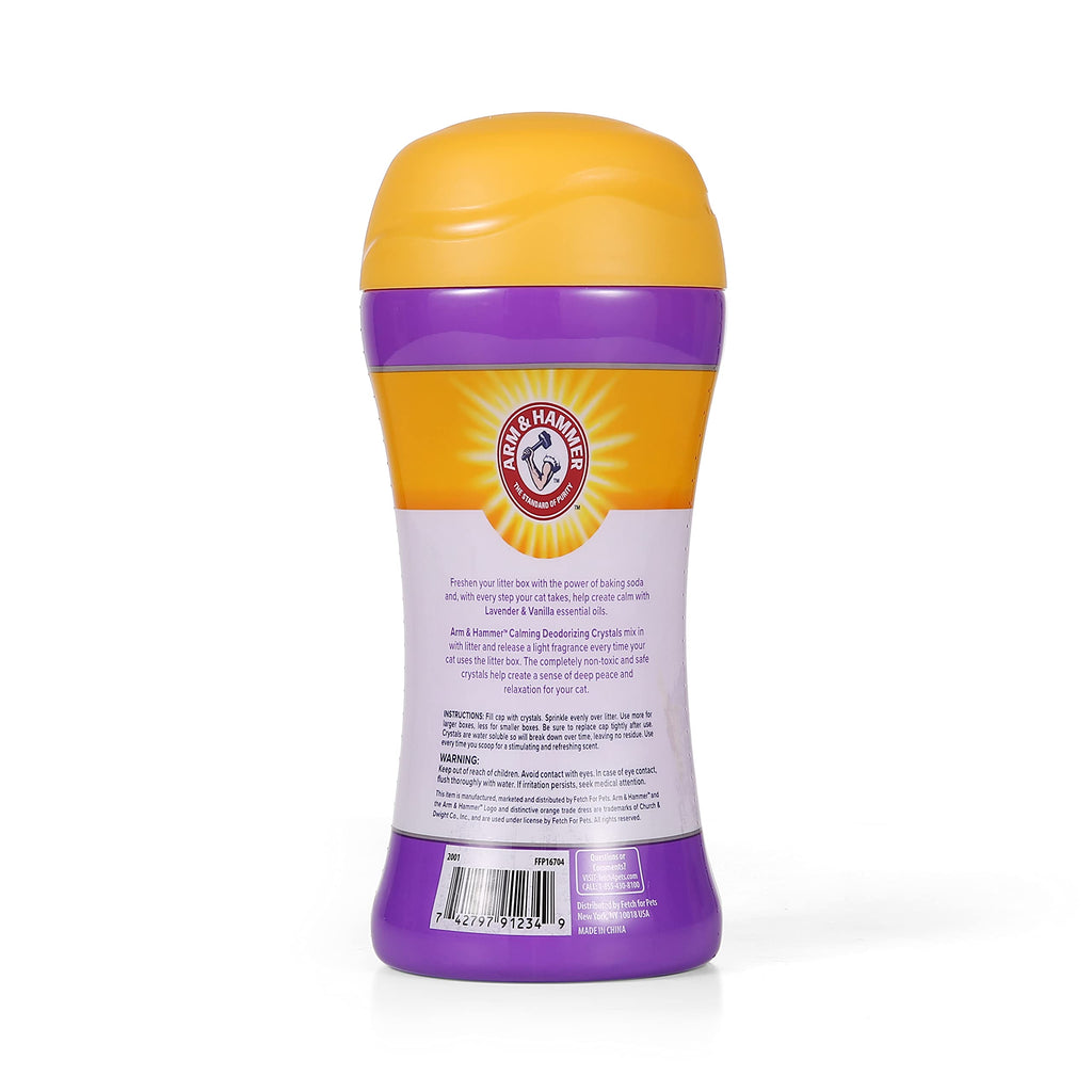 Cat Litter Deodorizing Crystals with Baking Soda, Lavender and Vanilla Scent, 15 Oz - 2 Pack D43213