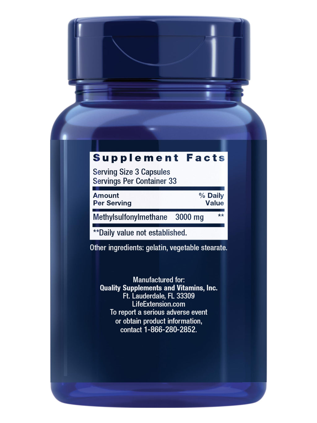 MSM 1000 mg 100 Capsules L187063