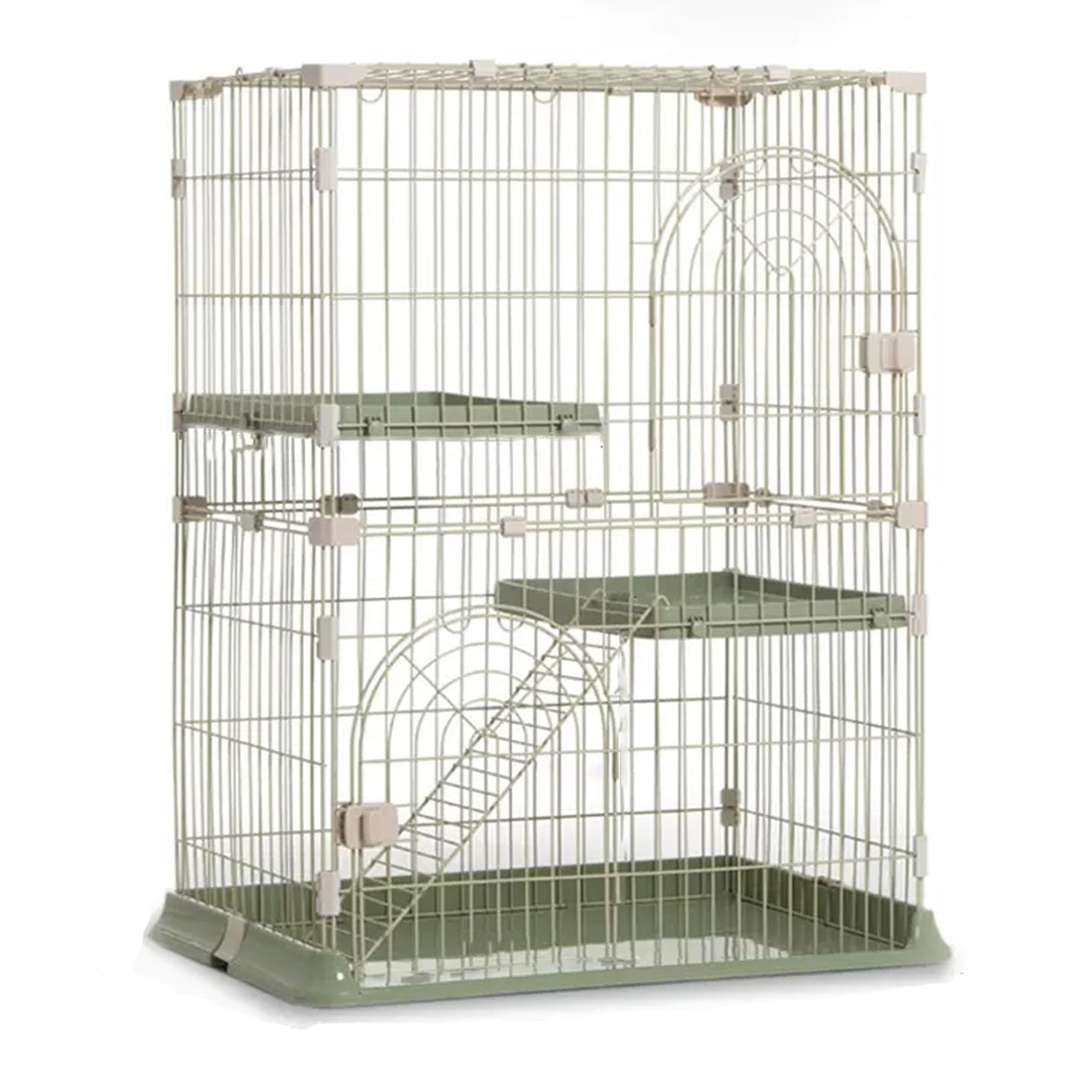 3/4-Tier Wire Cat Cage Playpen Kennel with Hammock E8812