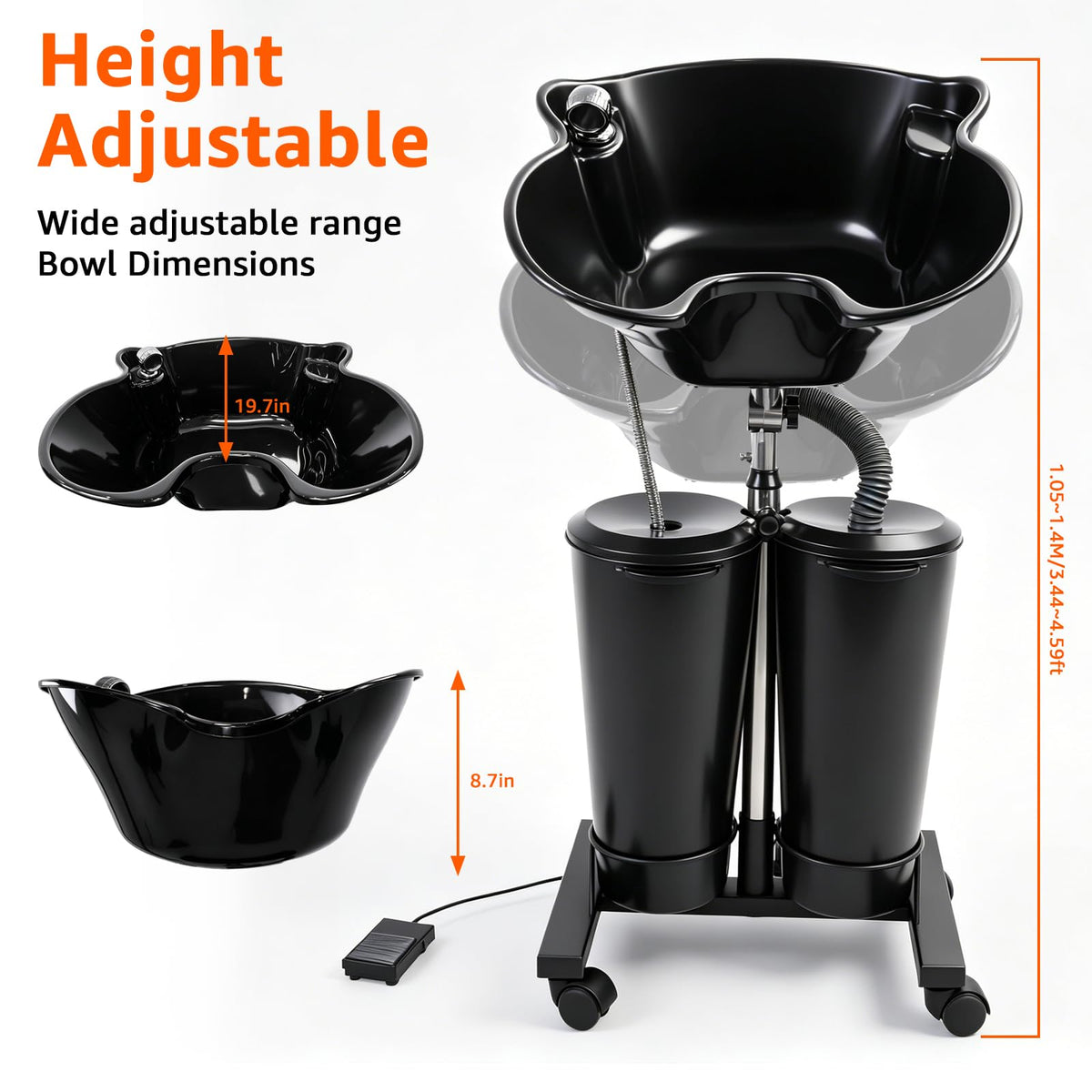Portable Shampoo Bowl with Electric Pump F887369