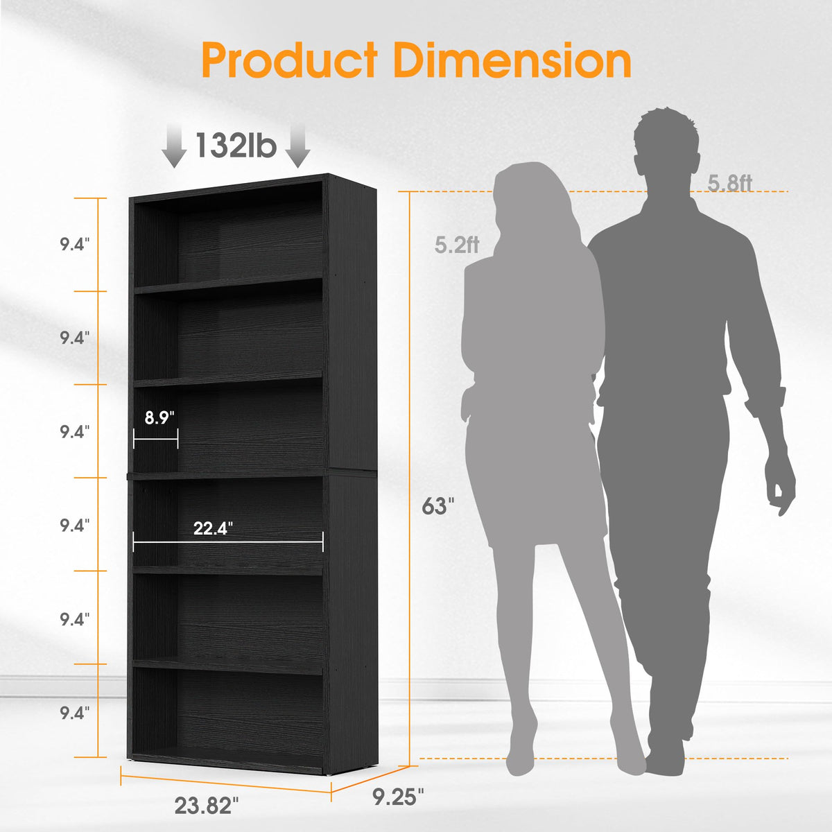 6 Shelf Bookcase Q85658