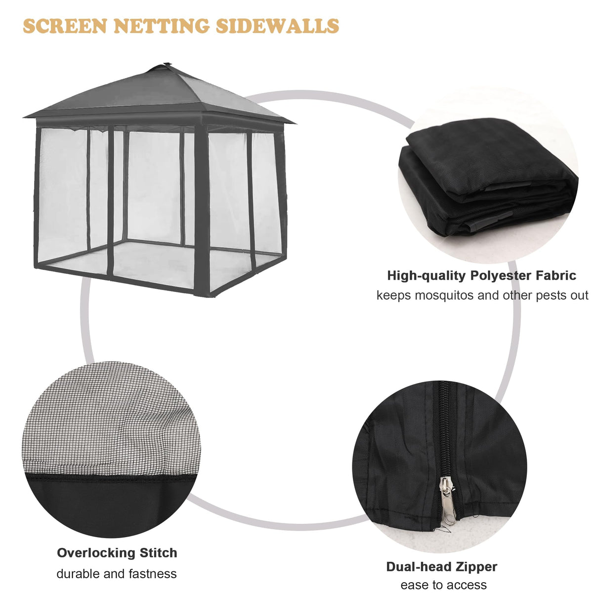 Black 10x10 FT Mosquito Netting Replacement S43069