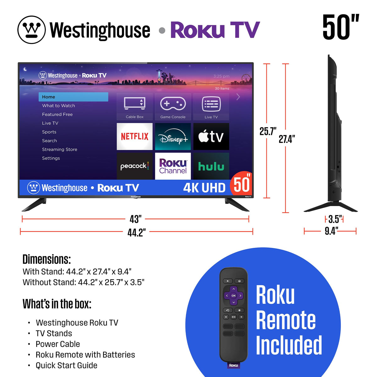 4K 50 Inch TV and 3.1.2 Sound Bar F261913