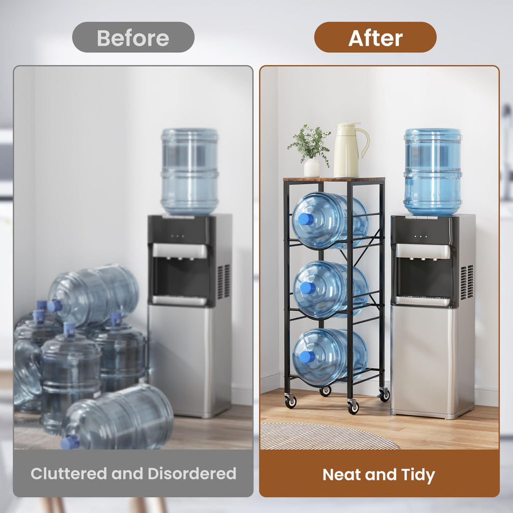 5 Gallon Water Jug Holder with Storage Shelves 3 Tier R8008