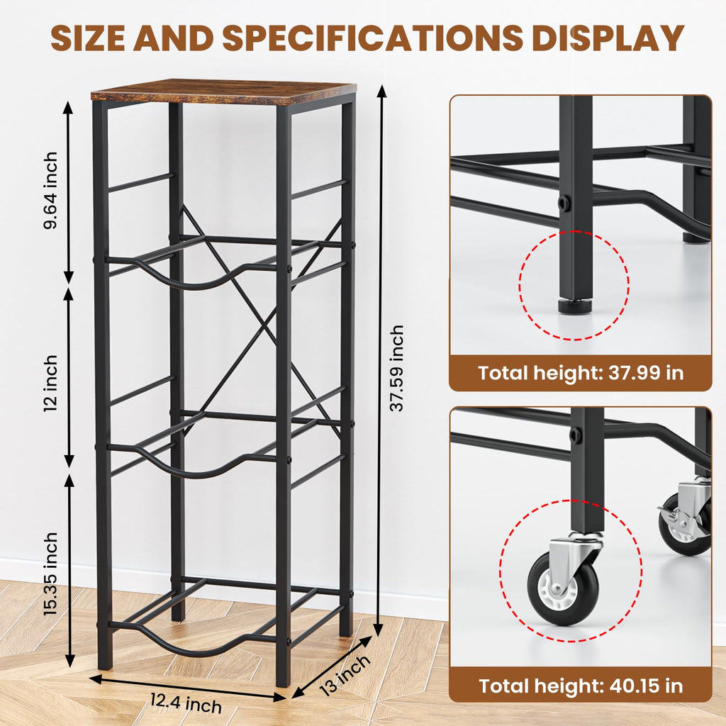 5 Gallon Water Jug Holder with Storage Shelves 3 Tier R8008