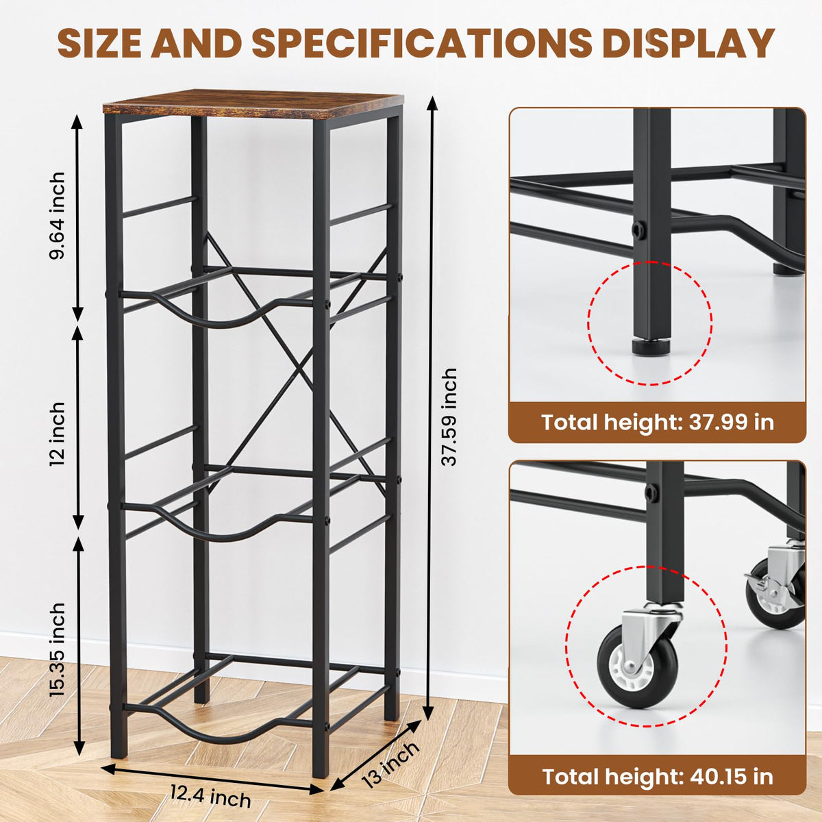 5 Gallon Water Jug Holder with Storage Shelves 3 Tier R8008