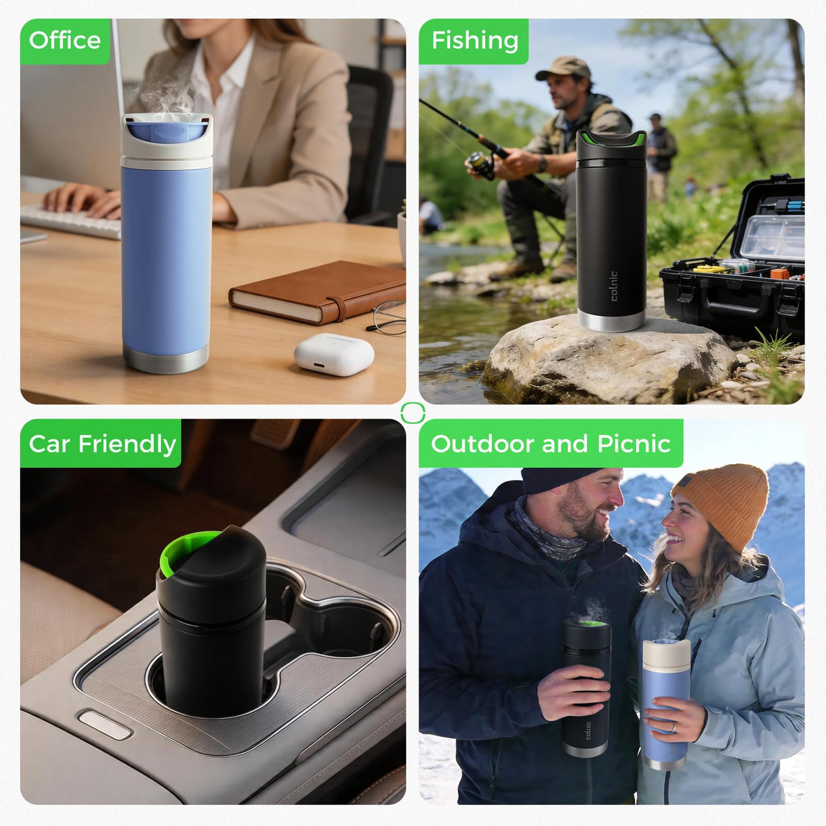 16 oz Insulated Stainless Steel Travel Coffee Mug with Lid L9031