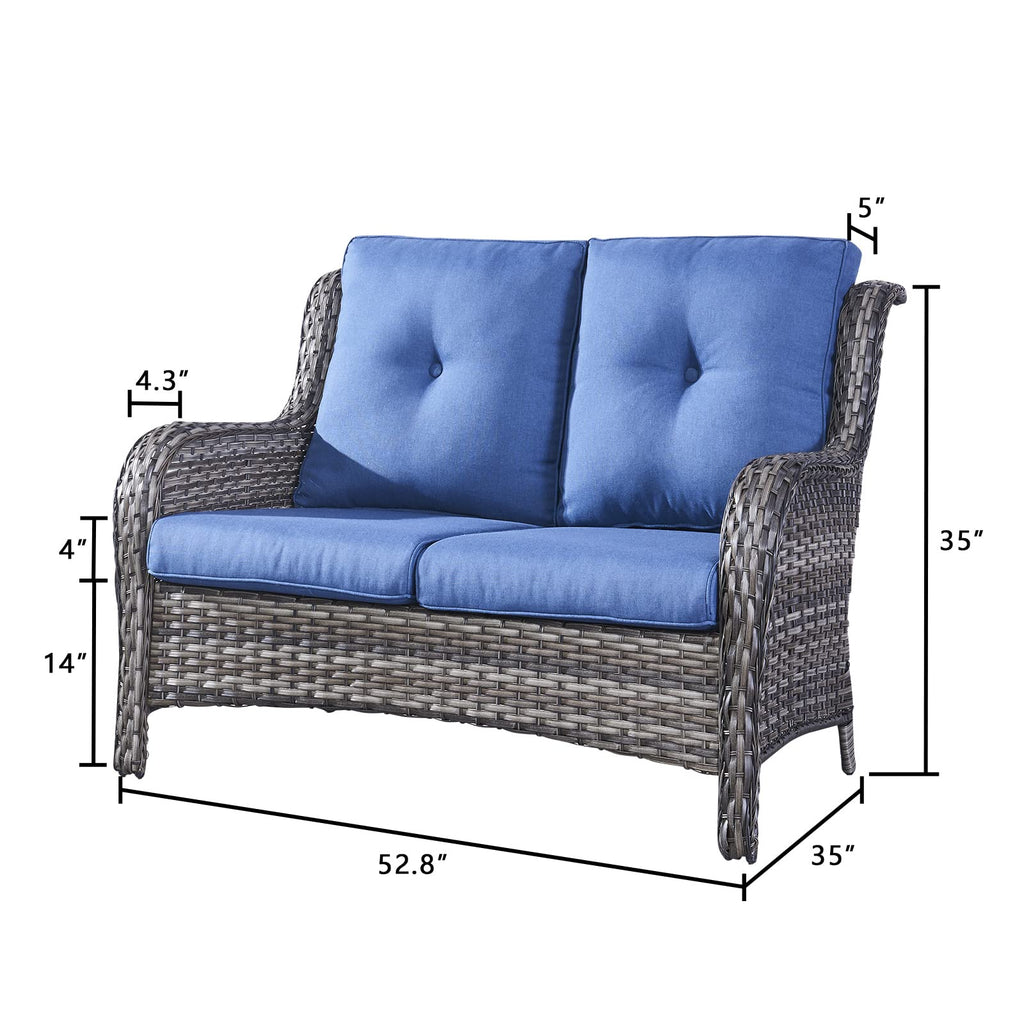 2-Seater Wicker Patio Sofa with Cushions Q871