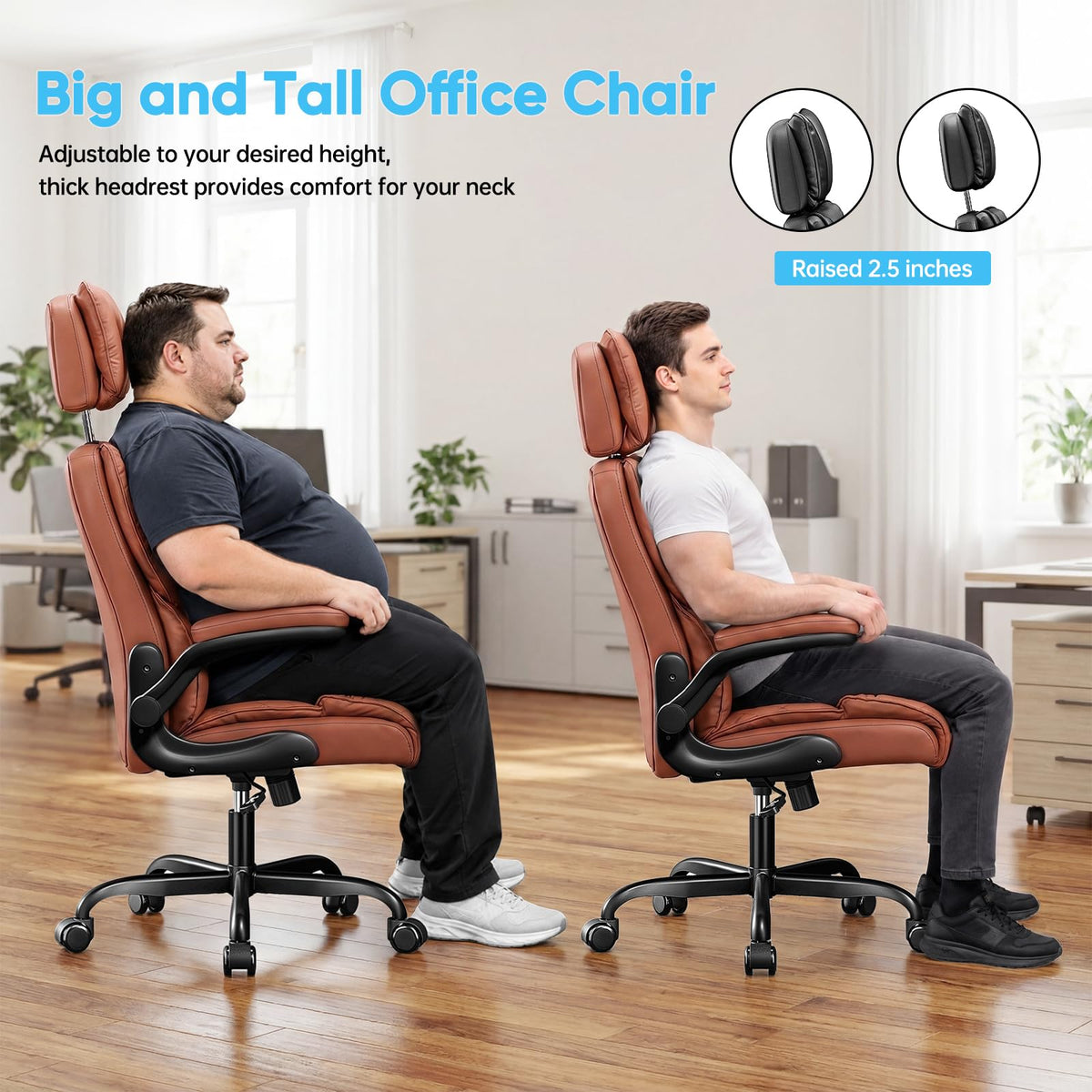 Big and Tall Office Chair with Adjustable Headrest J64688