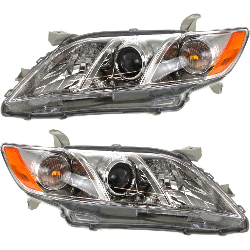 Toyota Camry 2007-2009 Headlight Assembly Pair Driver and Passenger Side CAPA Certified E684711