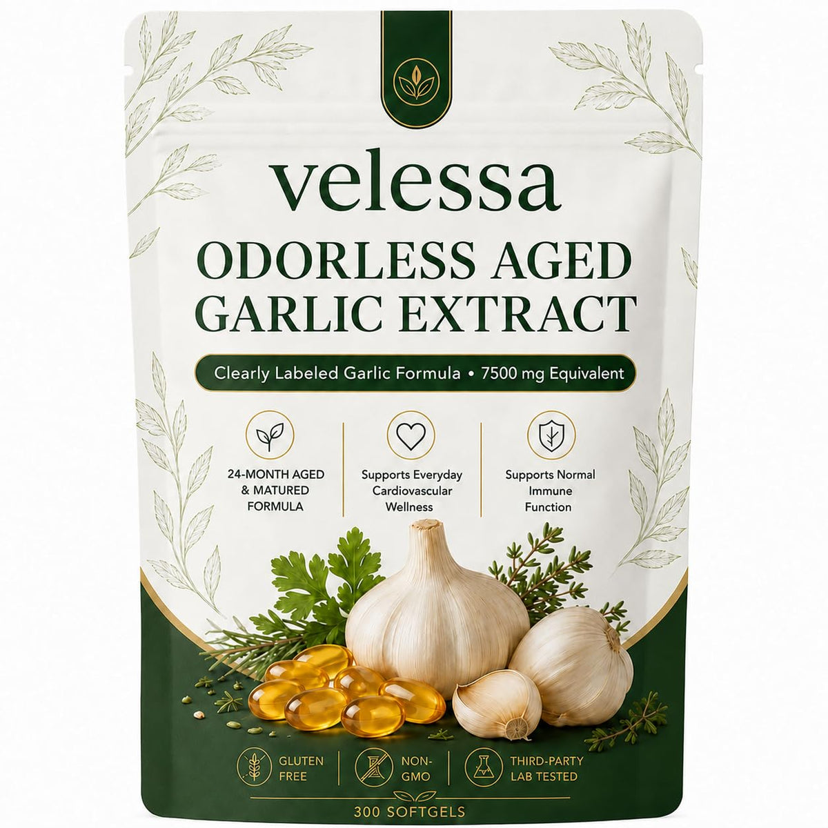 Odorless Aged Garlic Extract 300 Softgels X768