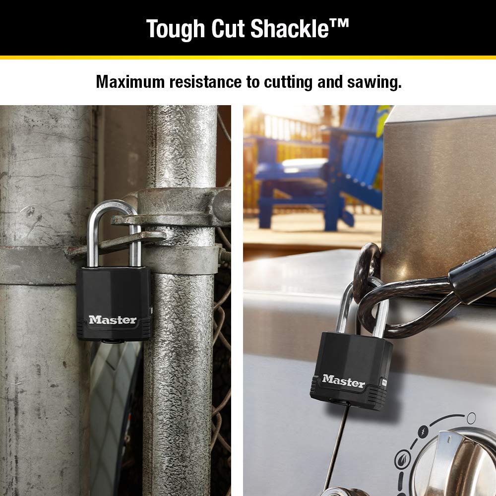 Heavy-Duty Keyed Outdoor Padlock 4-Pack M826059
