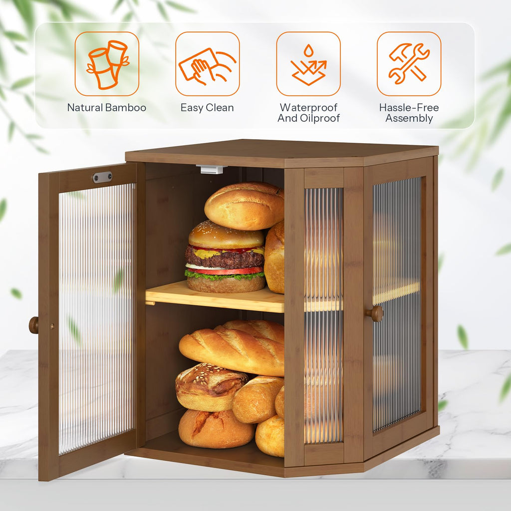 Bamboo 2-Tier Bread Box L965