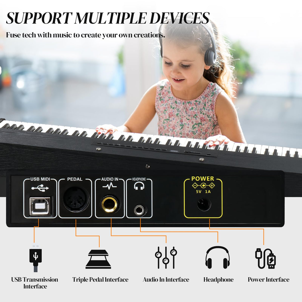 88 Key Weighted Upright Digital Piano F554