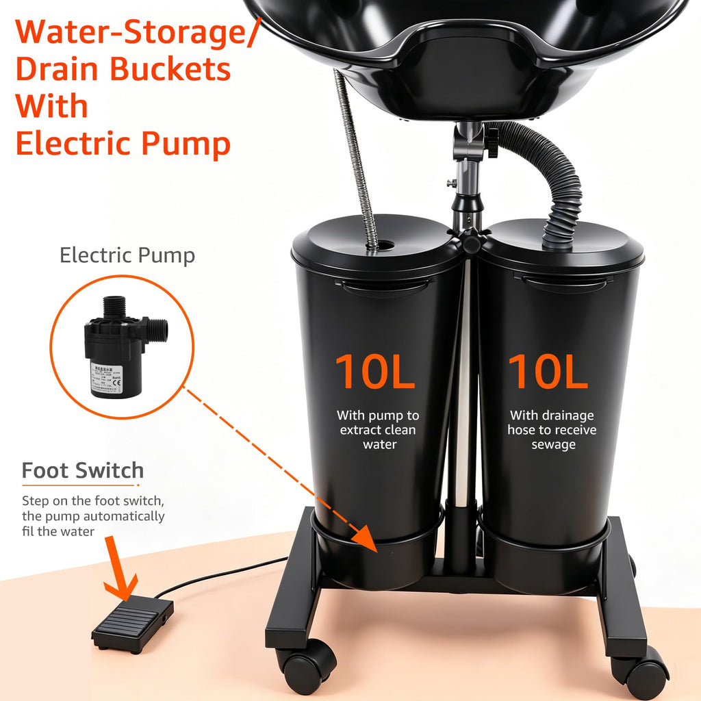Portable Shampoo Bowl with Electric Pump F887369