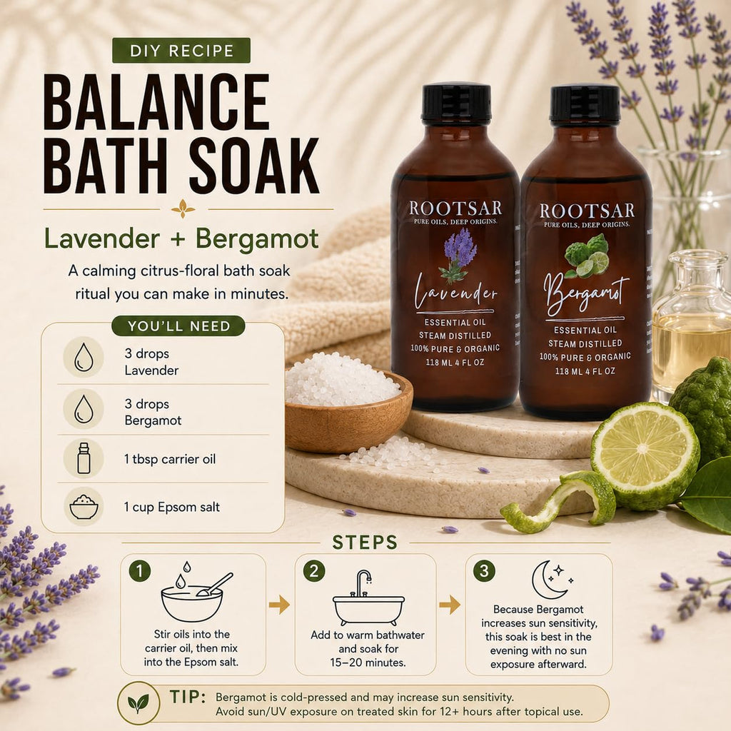 100% Pure Essential Oil Set Lavender & Bergamot 4 fl oz W971851