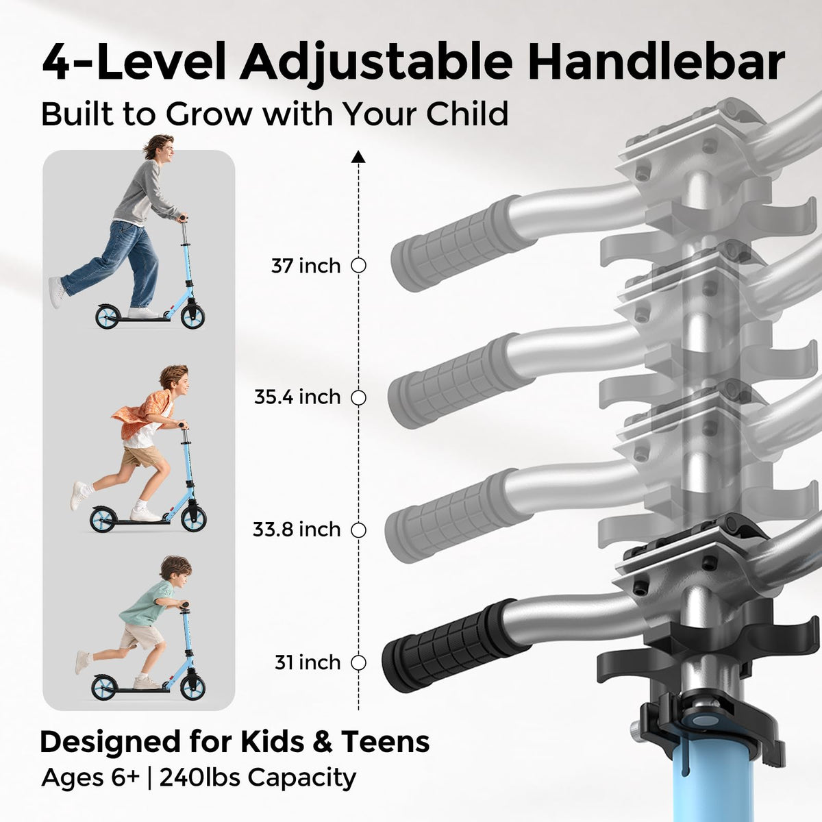 Kick Scooter with 8 Big Wheels I35775